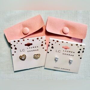 NWT Lauren Conrad Cubic Zirconia Earrings Set of 2